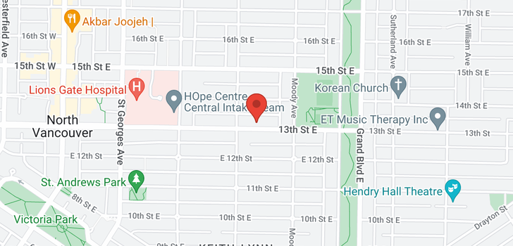 map of 422 E 13TH STREET